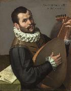 Bartolomeo Passerotti Portrait of a Man Playing a Lute 1576 Bartolomeo Passarotti, Italian oil on canvas